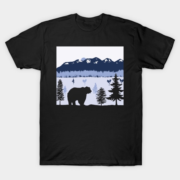 Bear Sunset T-Shirt by nickbeta